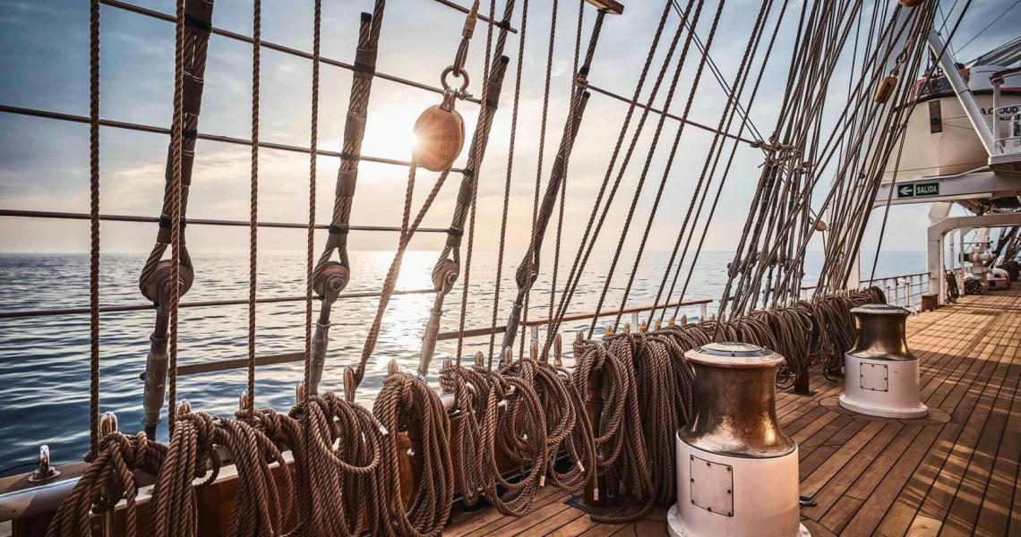 Sea Cloud Spirit sunset deck